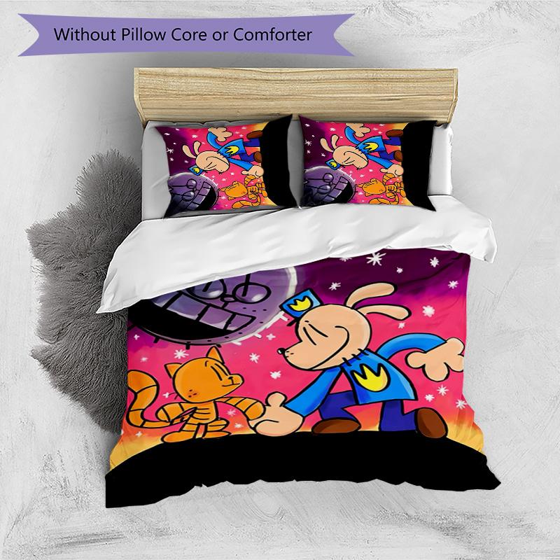 Dog Man 3pcs Bedding Set Duvet Cover Closure Includes 1 Duvet Cover & 2 Pillowcases for All Seasons Bedroom Home Dorm Decor