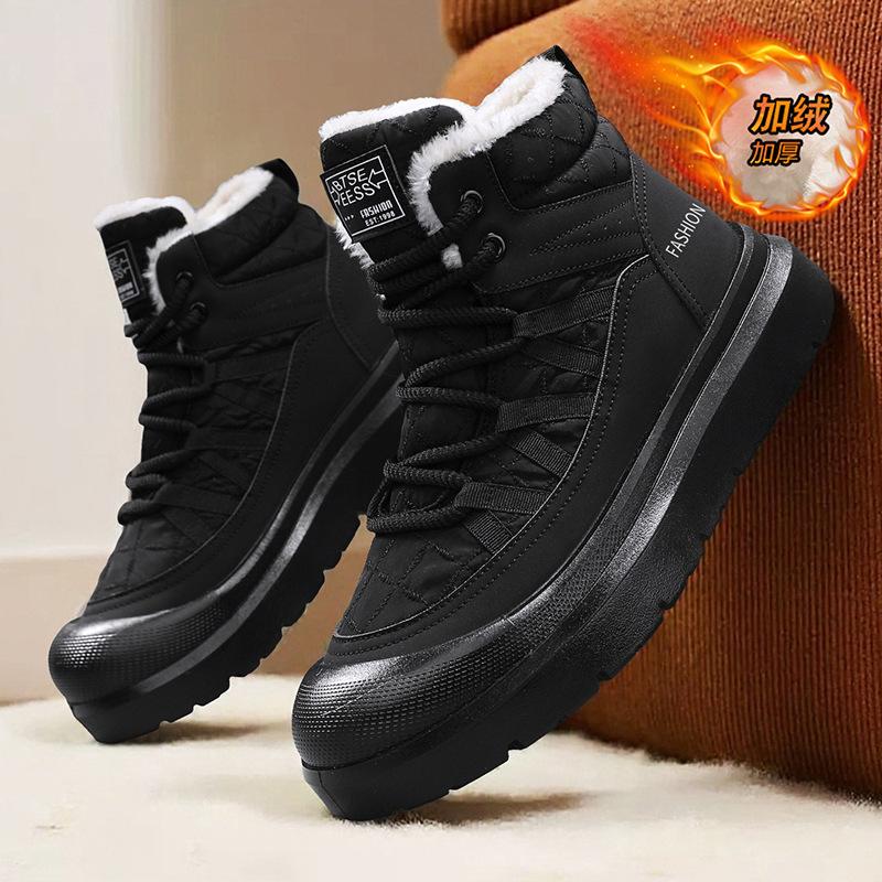Thick-soled fleece snow boots 22 winter new high-top fleece thickened casual snow boots 39