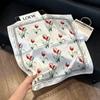 Lao Qian Feng Coffee Color Cashew Nut Silk Scarf Headscarf Versatile Neck Square Scarf Premium Sense Female Foreign Style Decorative Scarf Scarf