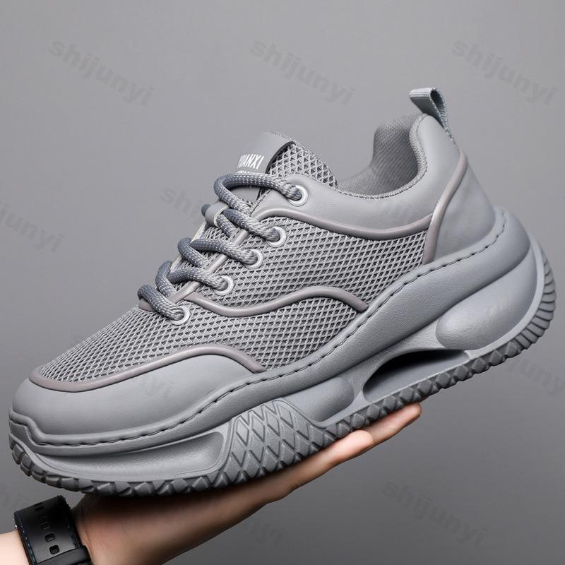 Fashion Men's Casual Sports Shoes 2025 Summer Mesh Breathable Sneakers Comfortable Platform Thick Soled Outdoor Running Shoes Zapatillas
