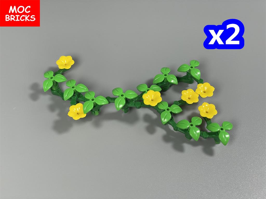 MOC Blocks Flower Morning Glory Bushes Vine DO IT YOURSELF Wall Home Plant Garden City Decor Assembled Particles Dolls Children Playthings