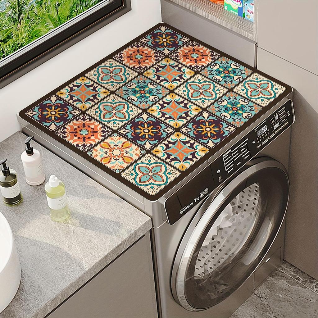 Universal Quick-Dry Stain-Resistant Washing Machine Lid Pad: Water-Absorbent, Easy-to-Clean, Dustproof, Cross-Border Roller Design for Home Use.