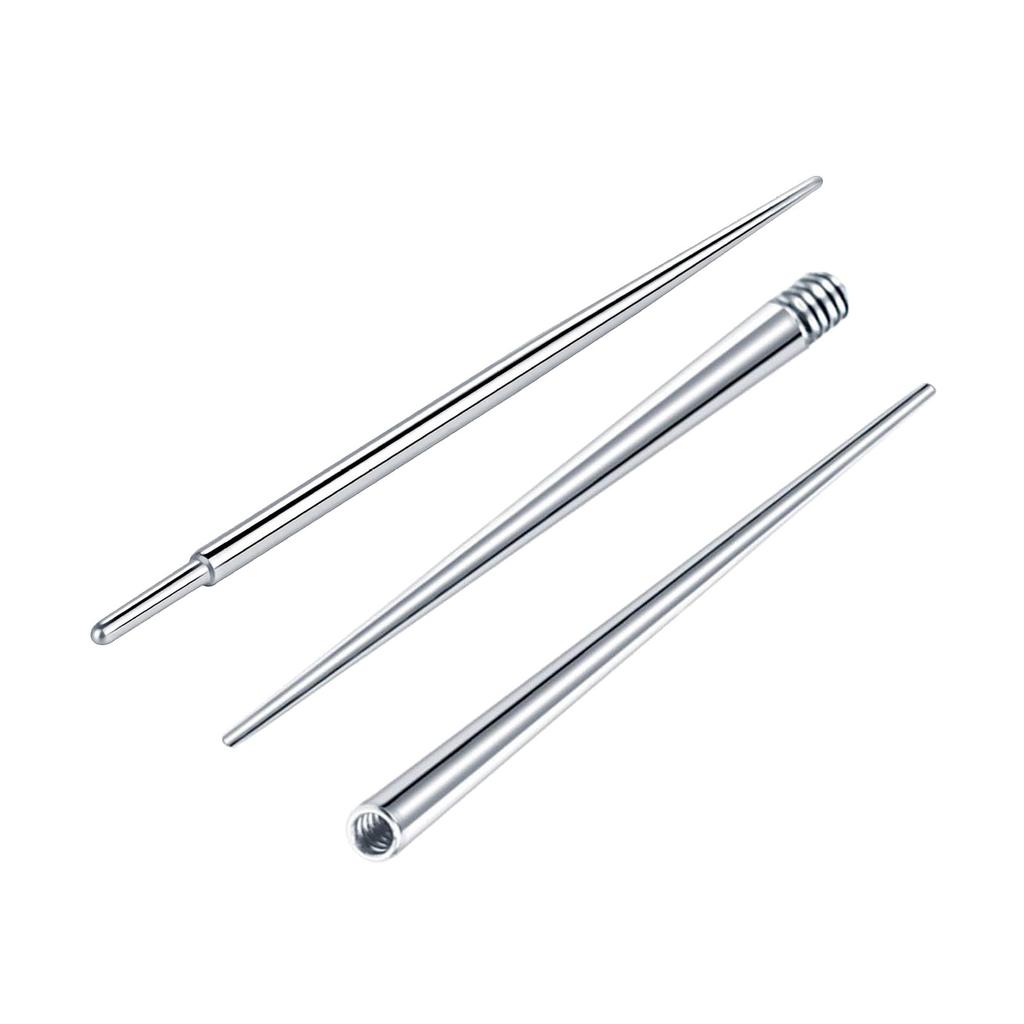 3Pcs/Set Convenient and Durable Piercing Tool Stainless Steel Insertion Taper for Navel Body Stretching Piercing Kit