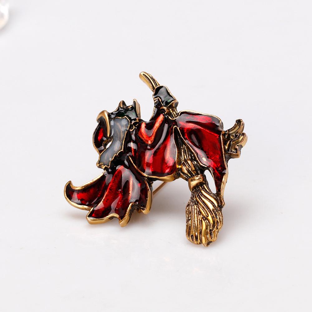 Fashion Funny Halloween Mop Witch Brooches High-end Breastpin for Women
