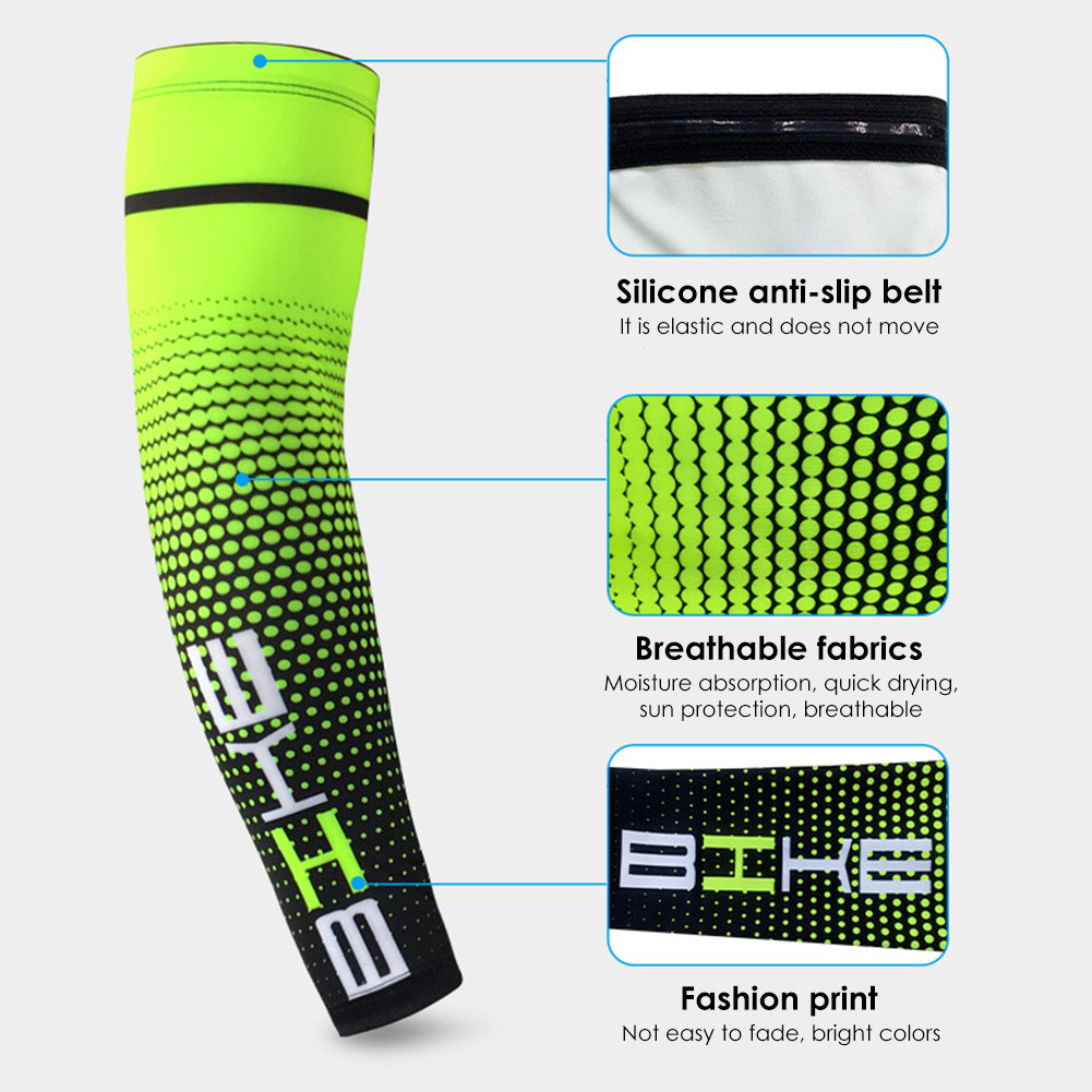 1Pc Breathable Quick Dry UV Protection Running Arm Sleeves Basketball Elbow Pad Fitness Armguards Sports Cycling Arm Warmers