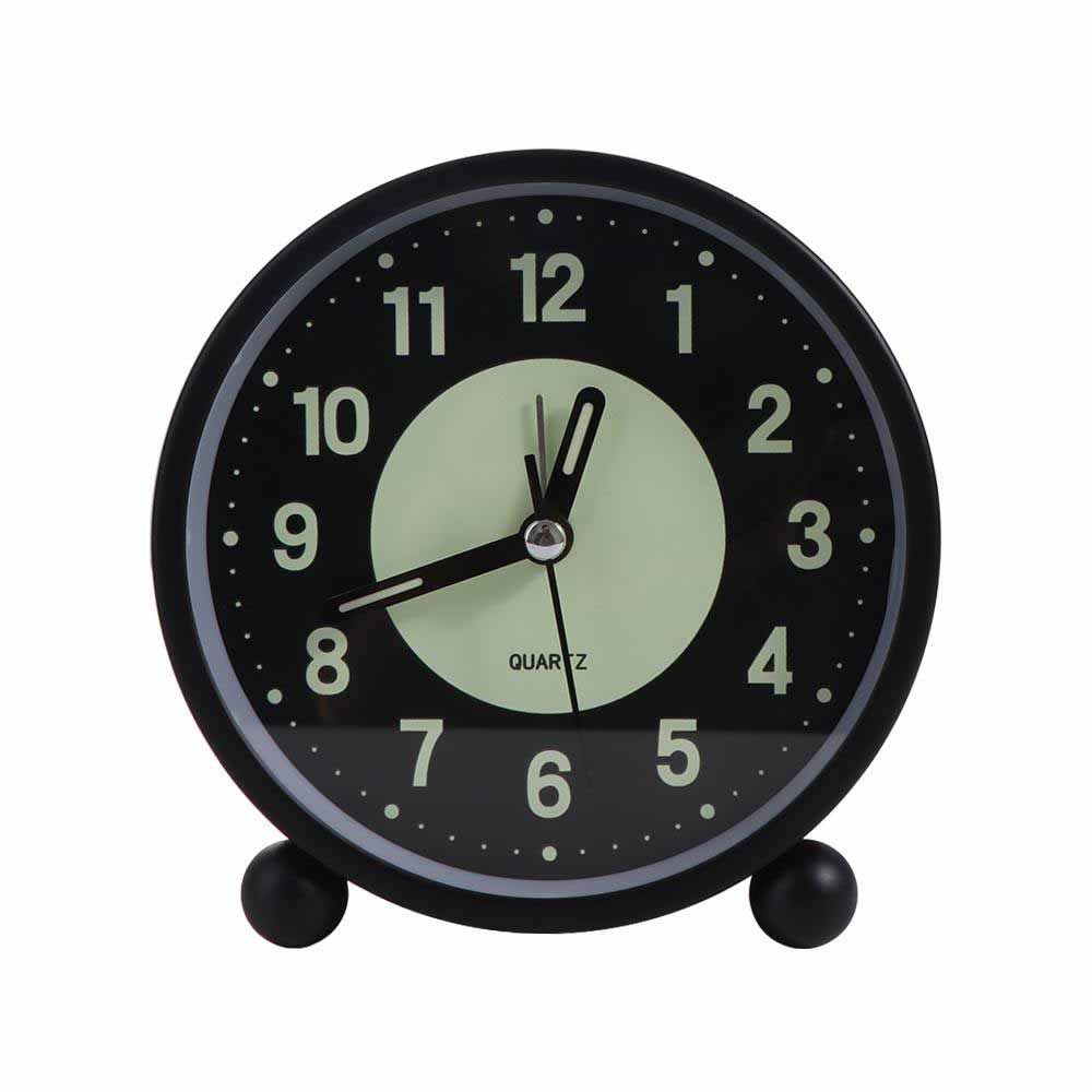 4-inch Metal Luminous Alarm Clock Anti-drop Table Clock Portable Night Light Clock  Study