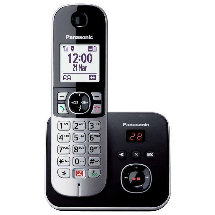 Téléphone DECT - PANASONIC - KX-TG6861JTB - Mains libres - 200 entrées - Écran 1,8 pouces