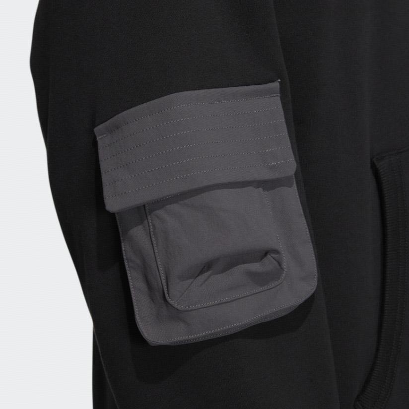 Adidas Originals Trefoil Ww Hoody Solid Print Small Logo Hoodie Long Sleeve Men Hoodie Black IC8157