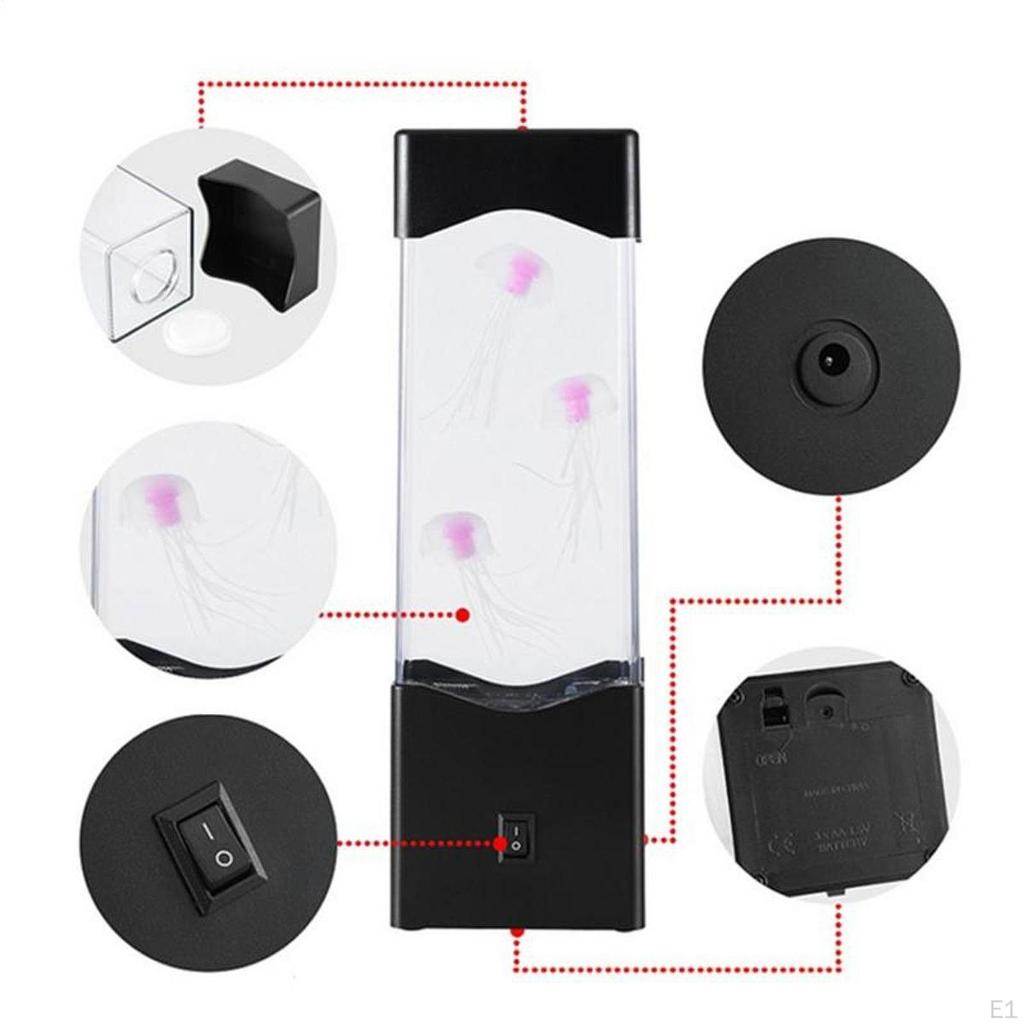 Jellyfish Lamp Desk Mood Decor Electric Sensory Room Led Aquarium Night Light for Bedroom