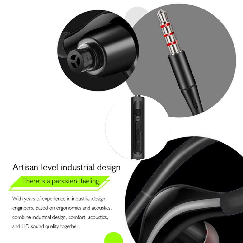 S760 Wired In Ear Waterproof Earphones Ear Hook Earbuds Stereo Super Bass Headphones Sport Headset with Mic Black