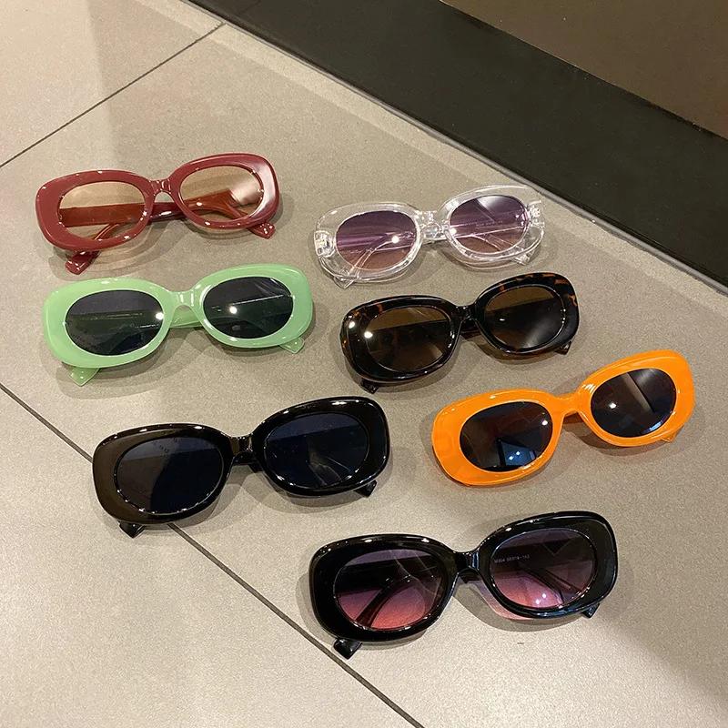 

Y2K Sunglasses Fashionable and Minimalist Oval Colorful Solid Color Neutral Style Sunglasses Women красный