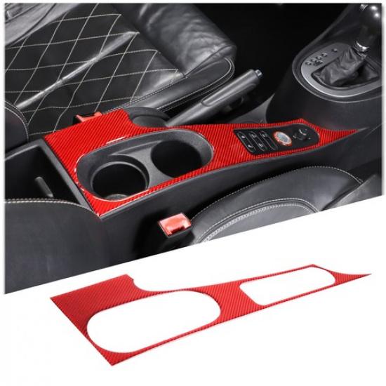 Red Carbon fiber Center Cup Holder Panel Sticker For Seat leon 2008-12