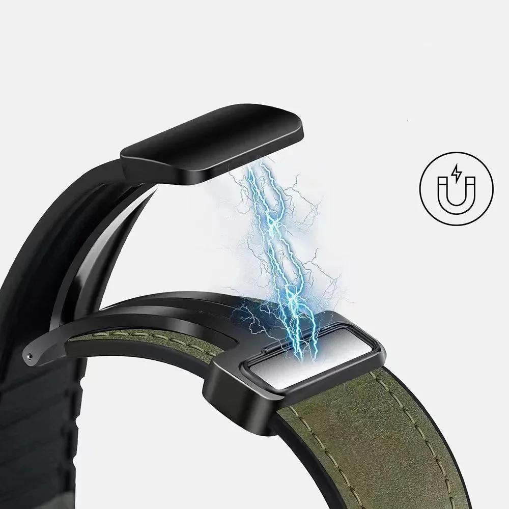 22/20mm Leder+Magnetisches Silikonarmband Für COROS APEX 4 42mm PACE Pro/3-2 Armband Suunto Vertical 2-1 Race 2-S/Run/Ocean Band