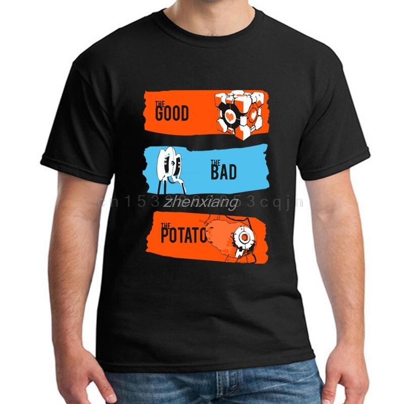 Cartoon Print Short Sleeve Tshirt Game Portal 2 Unisexs Summer Tops Short Sleeve European Size XS5XL Tee Shirts