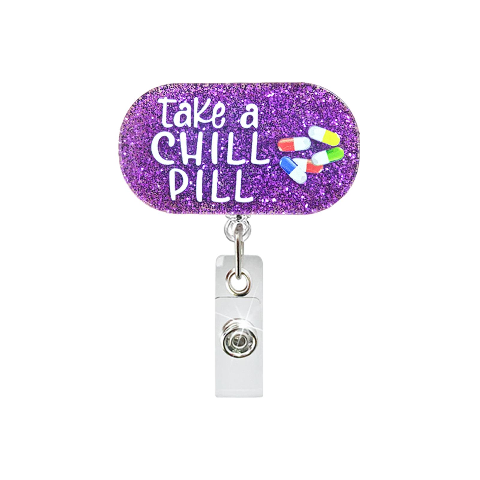 

Glitter Acrylic Id Holder Vibrant Retractable Badge Reel Alligator Clip Badge Holder Inspirational Nurse Badge Reel For Nurse