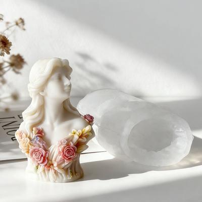 Moule en silicone pour bougie parfumée à motif de fille (fait maison), moules pour ornements en plâtre et résine, fournitures pour la fabrication de savons et bougies.