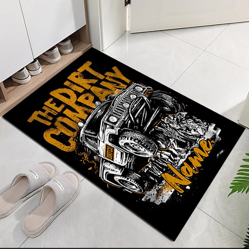 Custom Name Truck Printed Carpet, for Office Chair Living Room Bedroom Kitchen Room Decor Gifts.