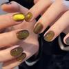 24PCS Cat Eye Fake Nails Short Artficial Nails Reusable Acrylic Nails  DIY Manicure Art