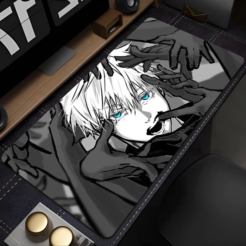 Mauspad Computer Laptop Anime Tastatur Mausmatte JJujutsu Kaisen Gojo Großes Mauspads Tastaturmatte Gamer Dekoration Schreibtischmatte