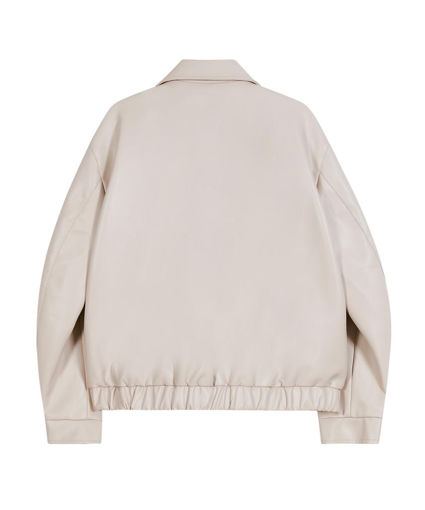 Ironyporno Whiteline 86-Iro347 Pocket Layered Leather Jacket Ivory