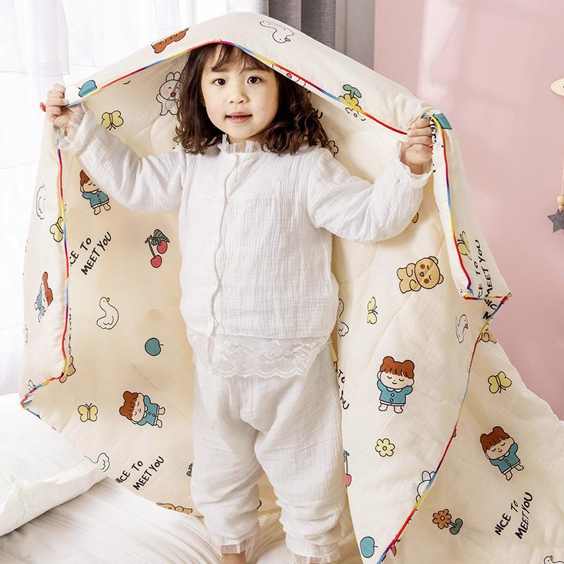 New Waffle Yarn Cotton Children's Summer Quilt Double Layer Yarn Airable Cover