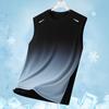 Chaleco Deportivo Degradado para Hombre Ligero Sin Mangas Cuello Redondo Camiseta Verano Running Moderno Corte Holgado Juventud Transfronterizo