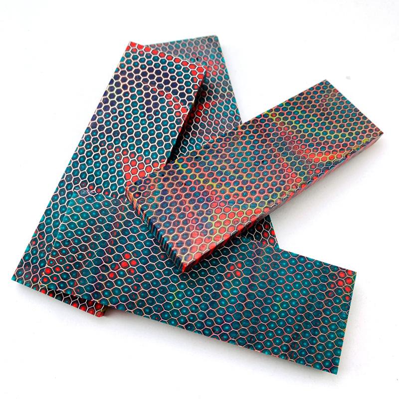 1piece 120x40x8mm C-Tek Resin Material for DIY Knife Handle Material Plate Snake Grain Honeycomb Pattern Knife Handle Patch Material