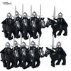 10 Sets Gondor Knight LOTR 9471 Fountain Guard & Castle Roman Solider Black Falcon With Horse Figure Building Block Kids TOYS