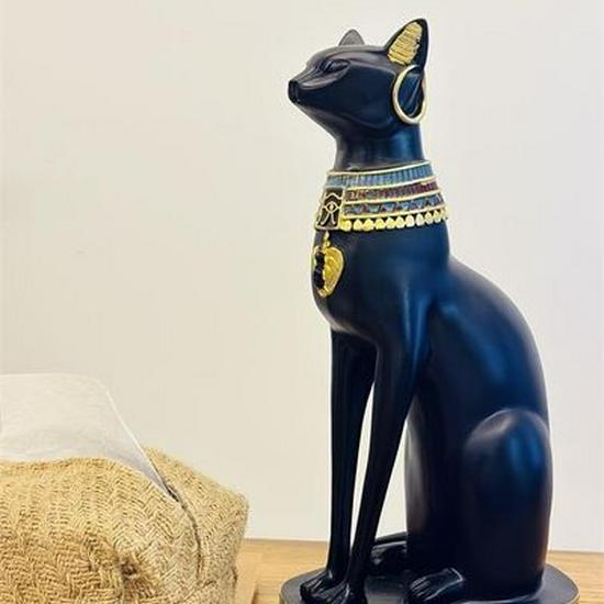 Creative Egyptian Lucky Cat Resin Ornament for Home Decor