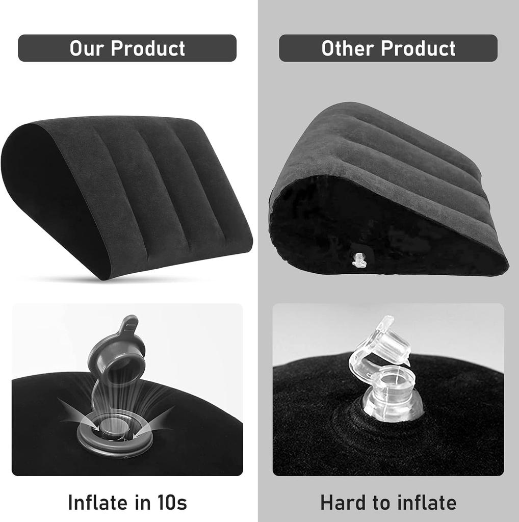 TheClover Tragbares aufblasbares Keilkissen für Camping - Ultraleichtes aufblasbares Kissen zur Nacken-, Bein- und Lendenwirbelstützung zum Schlafen, Reisen,