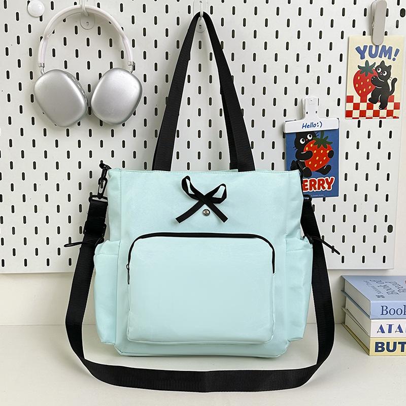 Schoolbag Ballet Style Bow Backpack Korean Version Niche Versatile Shoulder Bag Student Backpack Japanese Simple Solid Color Schoolbag