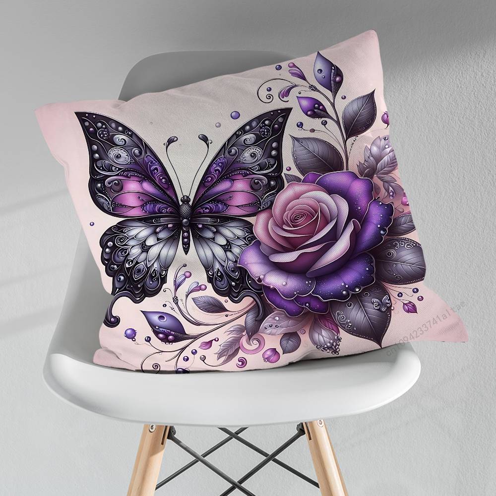 Beautiful Butterfly Art Throw Pillow Case Living Room Sofa Cushion Cover For Home Bedroom Decoration Protector