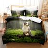 German Shepherd Duvet Cover Set King/Queen Size Purebred Hound Animal Bedin Set Kids Cute Dog Puppy Polyester  Meeting Cover