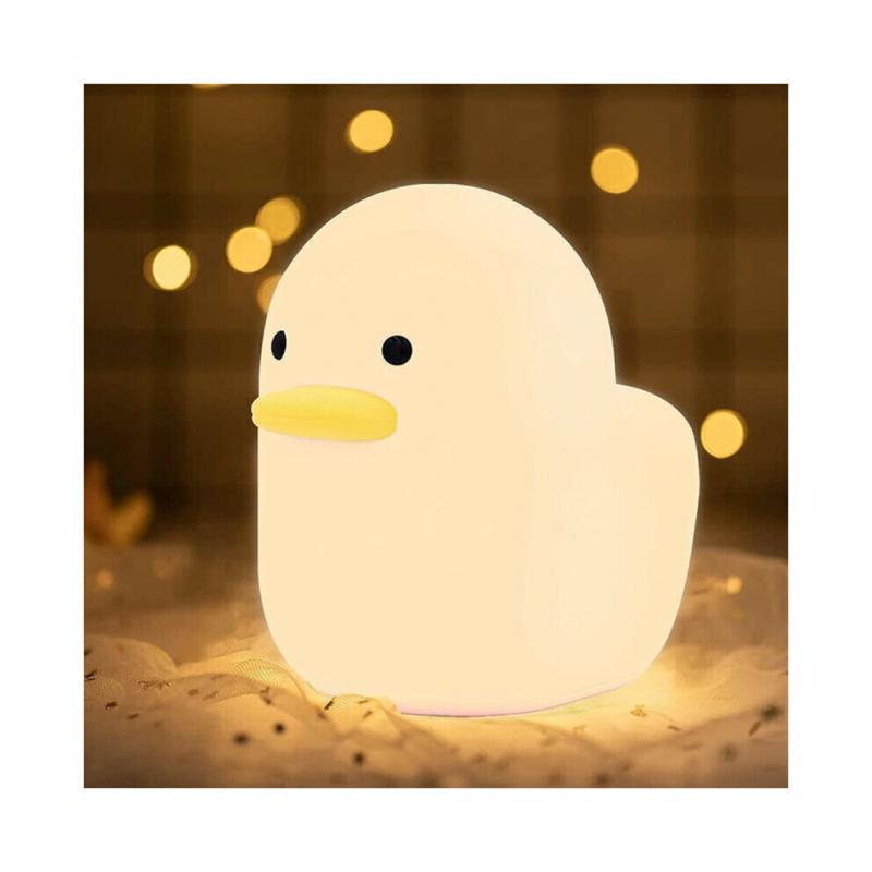 LED Night Light Mini Duck Silicone Sleeping Lamp Touch Sensor Switch USB Charge