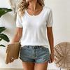 Women’s Knit Short Sleeve Top Lightweight Loose Fit Casual Crew Neck Pullover Soft Summer Shirt Blouse