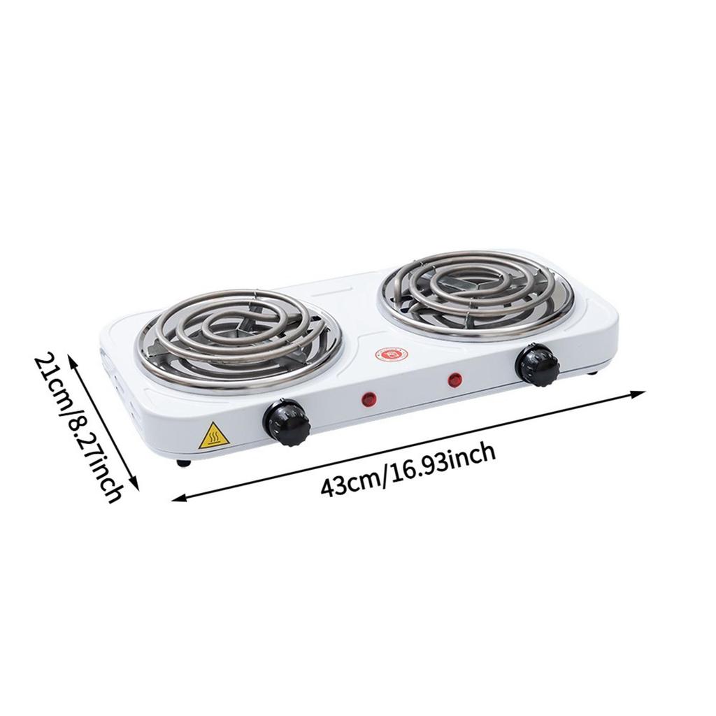 Countertop Double Burner Electric Cooking Stove for Stewing Braising Boiling Heating Tube