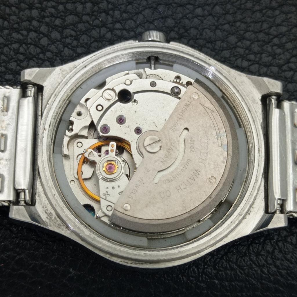 CITIZEN AUTOMATIC 8200 JAPAN MENS VINTAGE GOLDEN COLOR DIAL WATCH a702755-1 R210-a702755