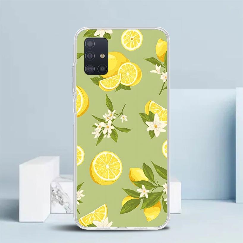 

Summer Fruits Lemon Soft Cover for Samsung Galaxy A12 A22 A32 A52 A72 A02S Phone Case Note 20 Ultra 10 S10 Plus A51 A71 A50S A20 Samsung A50