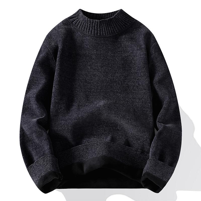 Men s Plus Velvet Thickened Chenille Sweater - Warm Knitted Base Layer for Autumn and Winter 4XL