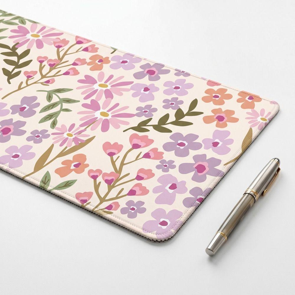 Non-Slip Floral Desk Pad Rubber Base Gaming Mats Desk Mat Mouse Pad  Work