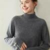 Women's Cashmere High Neck Sweater - Autumn/Winter Thick, Solid Color, Loose Fit Pullover