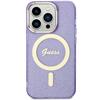 Etui do iPhone 14 Pro Guess Glitter Gold MagSafe Purpurowe