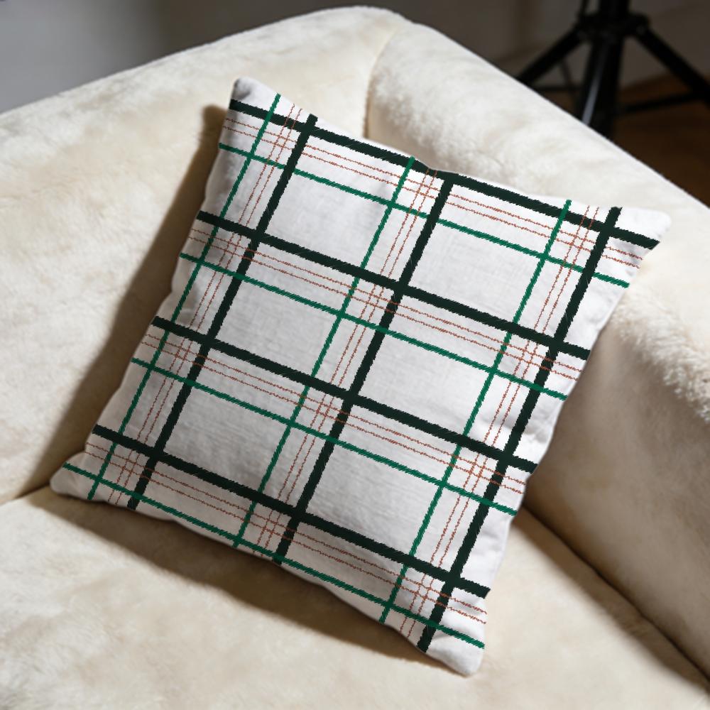 plaid lines Cushion Cover Soft Decorative Pillow Case Suitable for Bedroom Sofa Car Travel Use