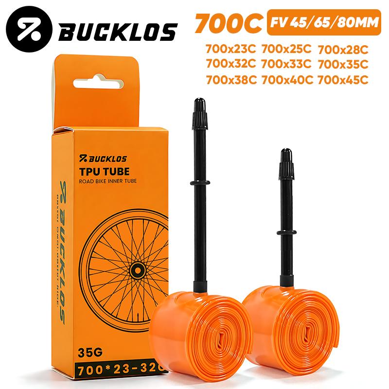 BUCKLOS Gravel Road Bike Inner Tube 700C Bicycle TPU Inner Tube 700x23/32C 700x33/45C TPU Inner Tire 45mm 65mm 80mm Presta Valve