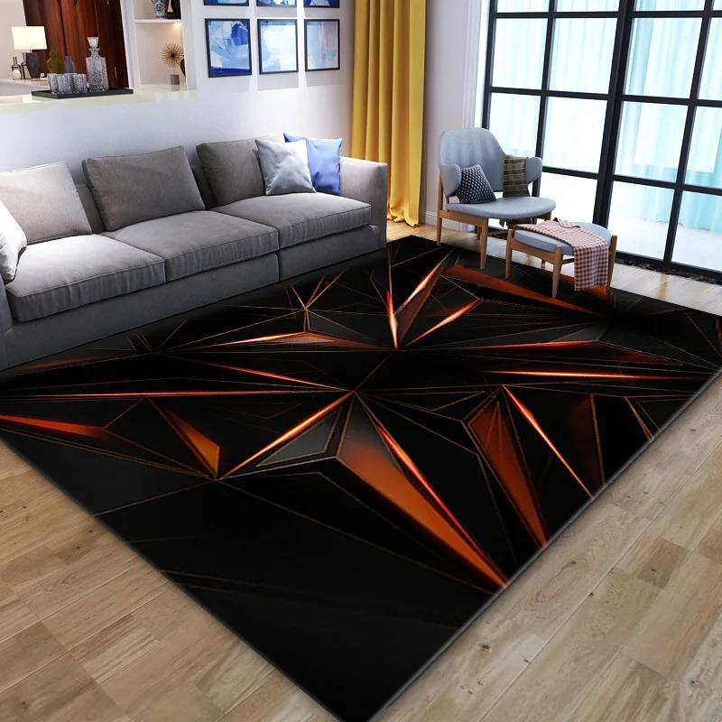 3D Stereo Vision Large Carpet Polyester Floor Mat for Living Room Bedroom Rug Decorative Floor Mat Absorbent Non-Slip Foot Mat