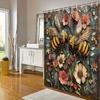3D Bees and Flowers Waterproof Shower Curtain for Modern Bathroom Decor, Stylish and Durable, Perfect for Home Use