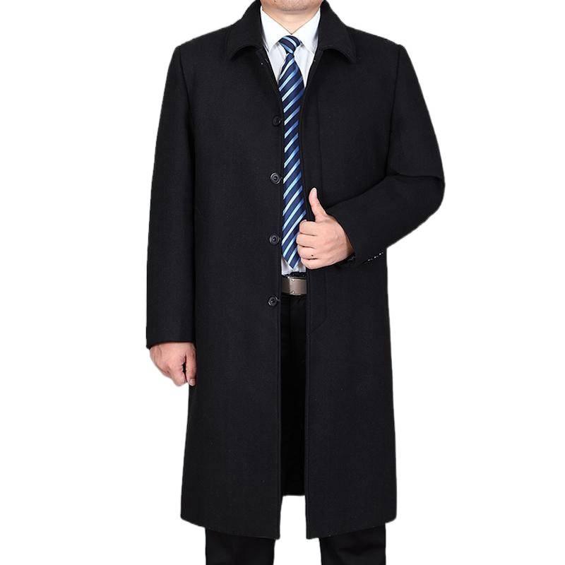 Pánský kabát z kašmírové vlny: Klasický dlouhý trenčkot na podzim/zimu