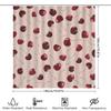 Cherry Print Shower Curtainrustic Red Floral Pattern Decor For Bathrooms Pink Background With Green Stems Waterproof Fabric Hang