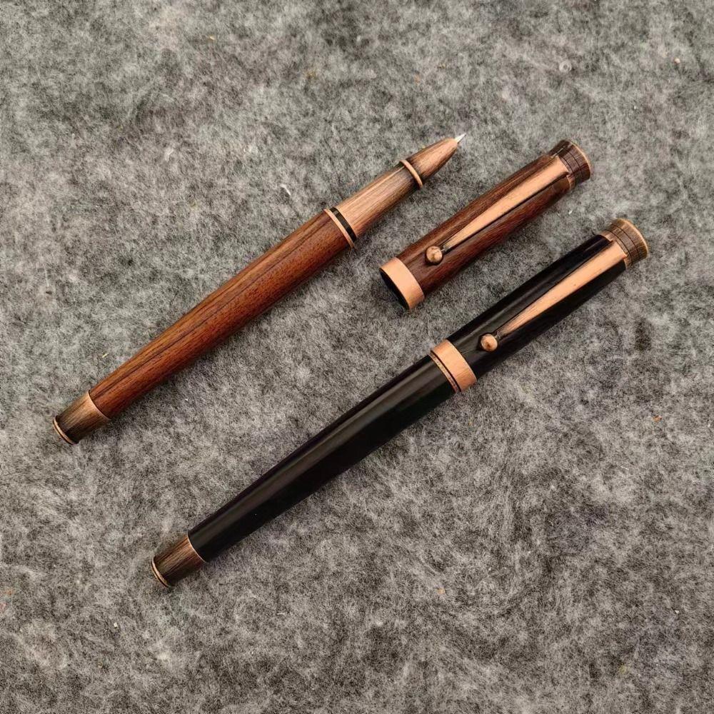 Vintage Wooden Fountain Pen Wood Handle Calligraphy Writing Ink Pens Educational Retro Simple Signature Pens School Supplies
