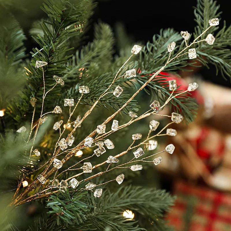 Weihnachtsdekorationen Kristallknospen Zweige Für Weihnachten DIY Kristallblume Weihnachten Acrylperlen Picks Hochzeitsfeier Dekoration